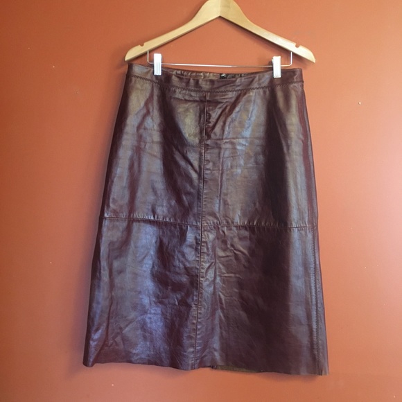 GAP Dresses & Skirts - GAP Leather high waist midi pencil skirt size 14